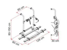 Cykelholder 2 (4) Cykler Bagmonteret Fiamma - Kan Udvides Til 4 Cykler - Billede 2
